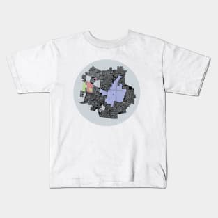 merida city map in geographical location art ecopop Kids T-Shirt